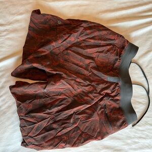 lululemon athletica Red and Black Athletic Shorts